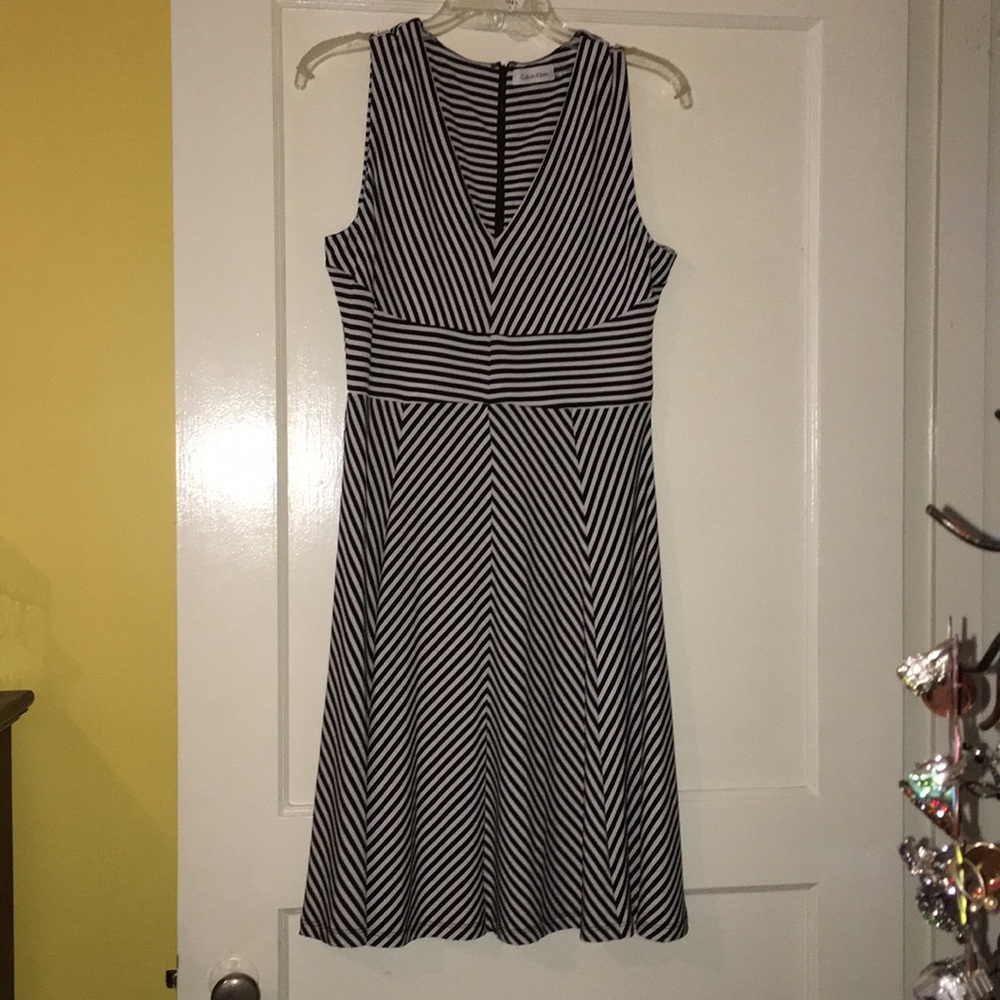 NWOT Calvin Klein Navy Stripe Dress
